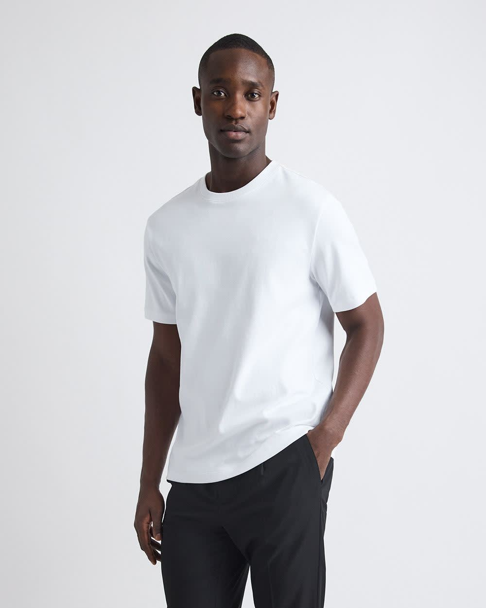 Refined Solid Interlock Cotton Crew-Neck Tee rw&co Special Promo Price