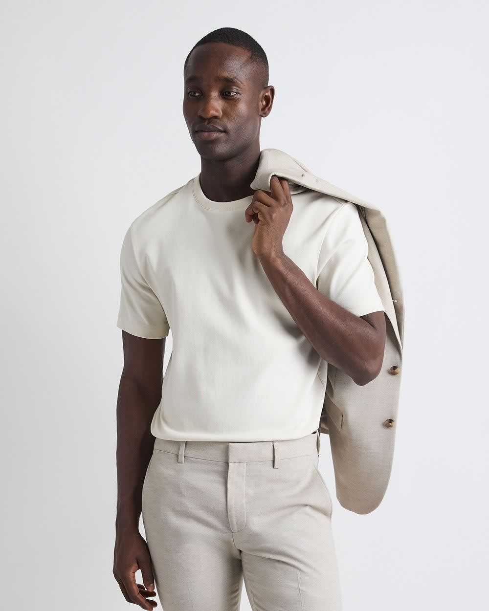 Refined Solid Interlock Cotton Crew-Neck Tee rw&co Special Promo Price