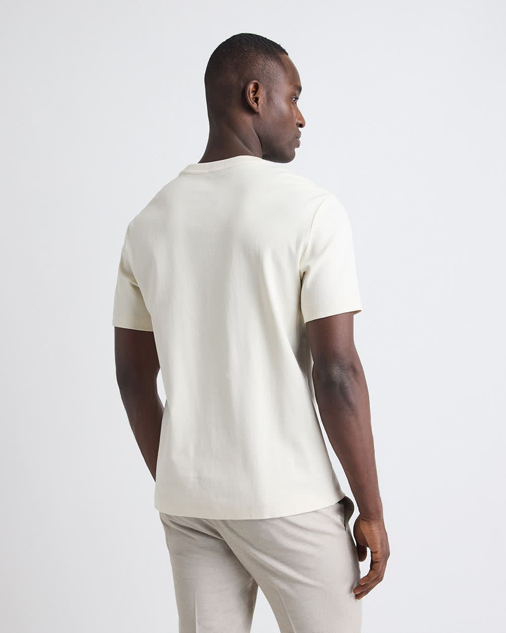 Refined Solid Interlock Cotton Crew-Neck Tee rw&co Special Promo Price