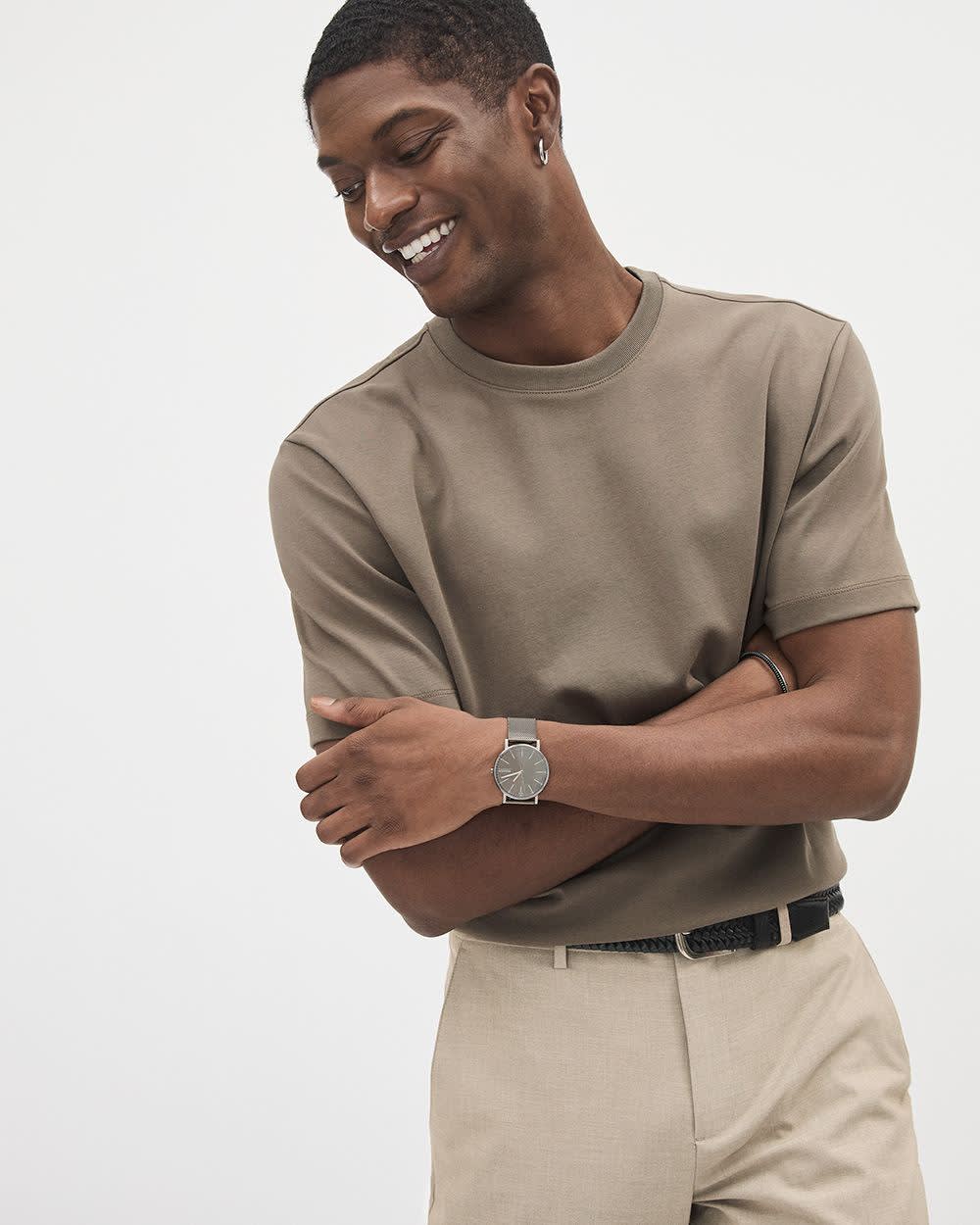Refined Solid Interlock Cotton Crew-Neck Tee rw&co Special Promo Price