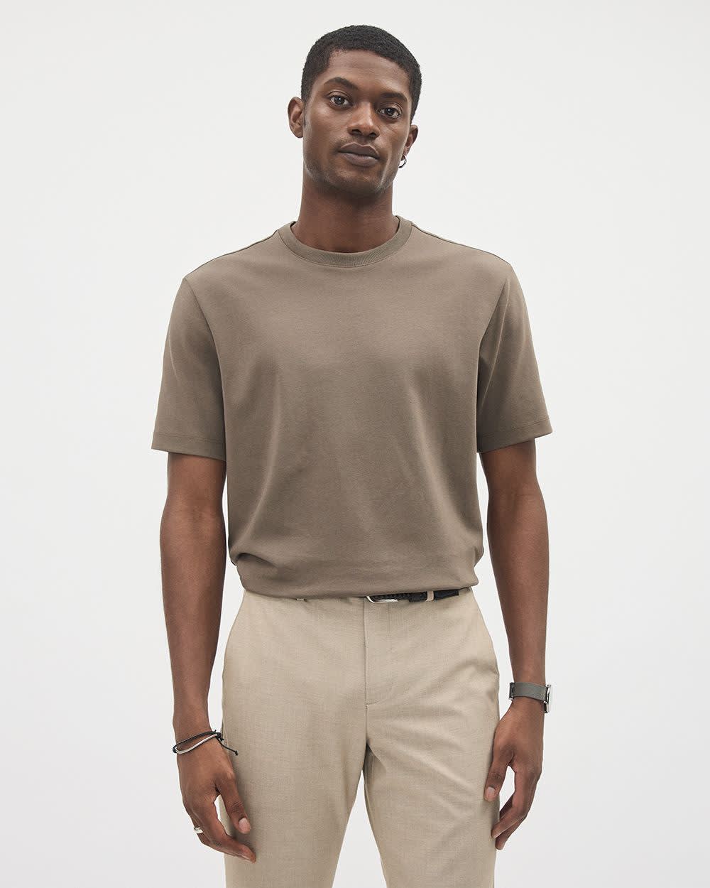 Refined Solid Interlock Cotton Crew-Neck Tee rw&co Special Promo Price