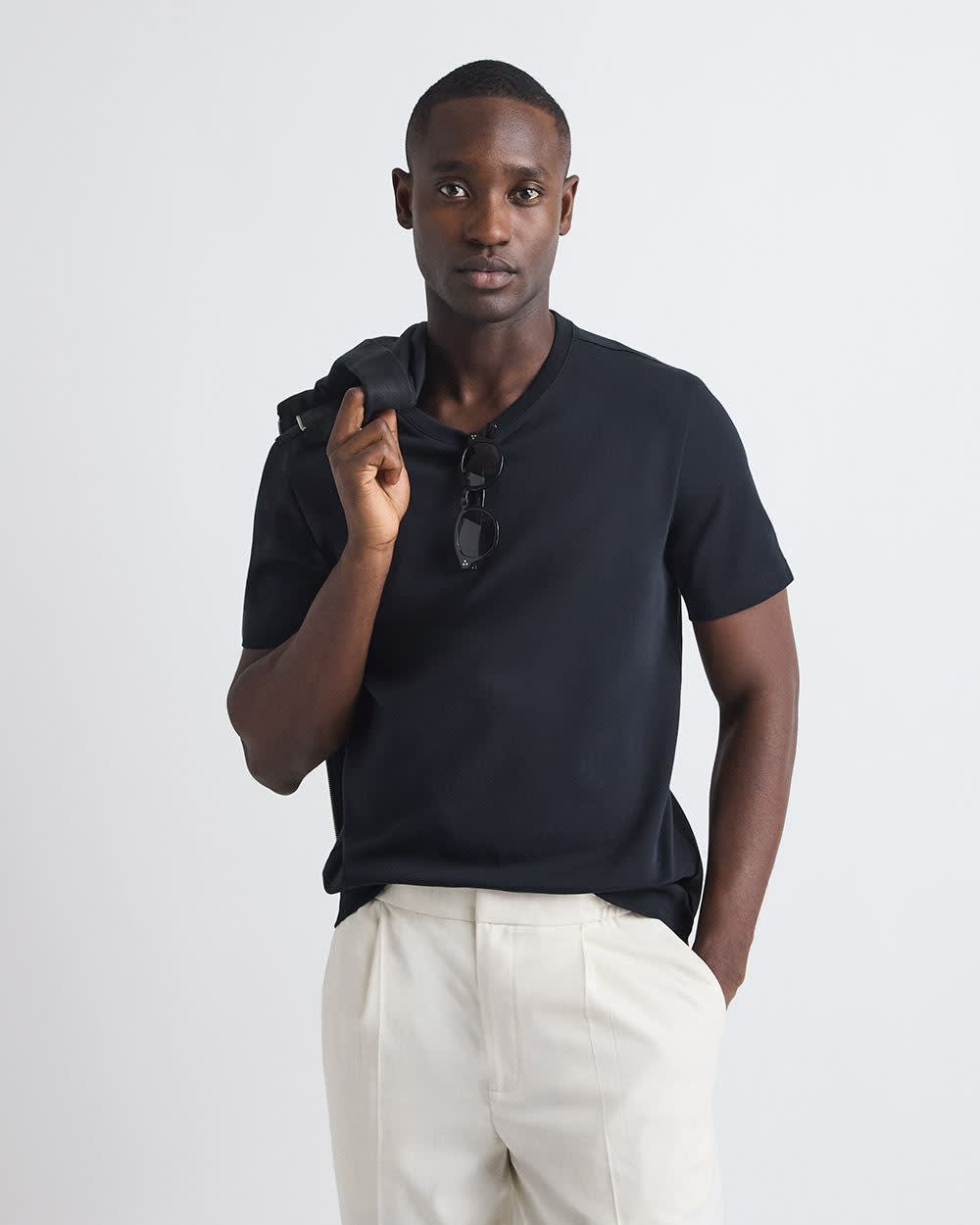 Refined Solid Interlock Cotton Crew-Neck Tee rw&co Special Promo Price
