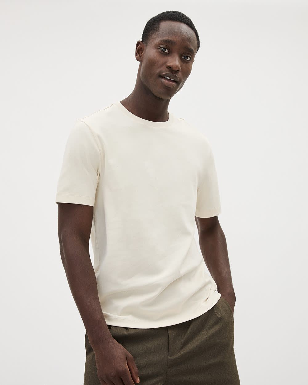 Refined Solid Interlock Cotton Crew-Neck Tee rw&co Special Promo Price