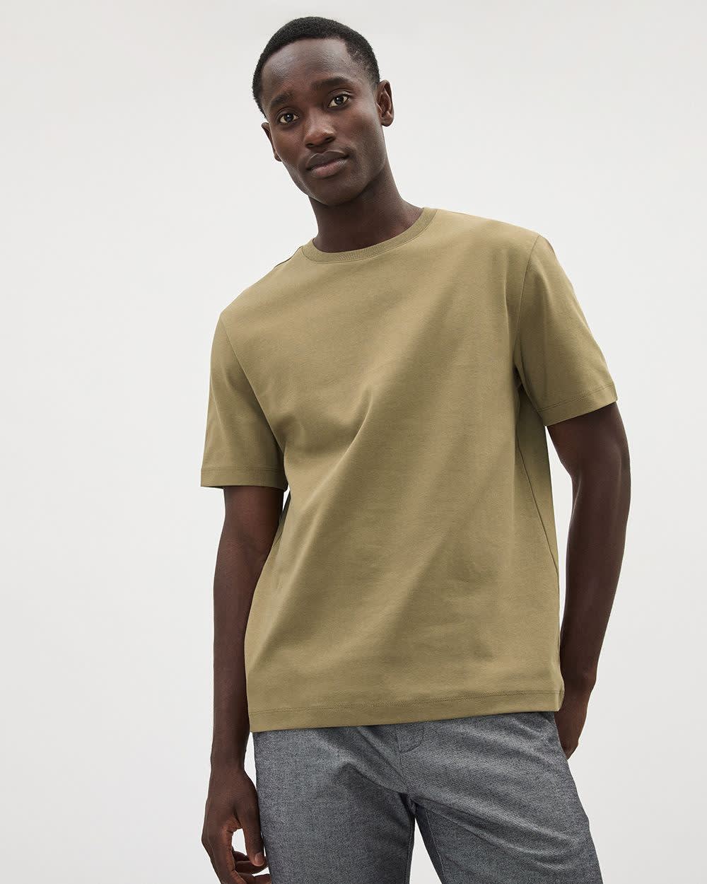 Refined Solid Interlock Cotton Crew-Neck Tee rw&co Special Promo Price