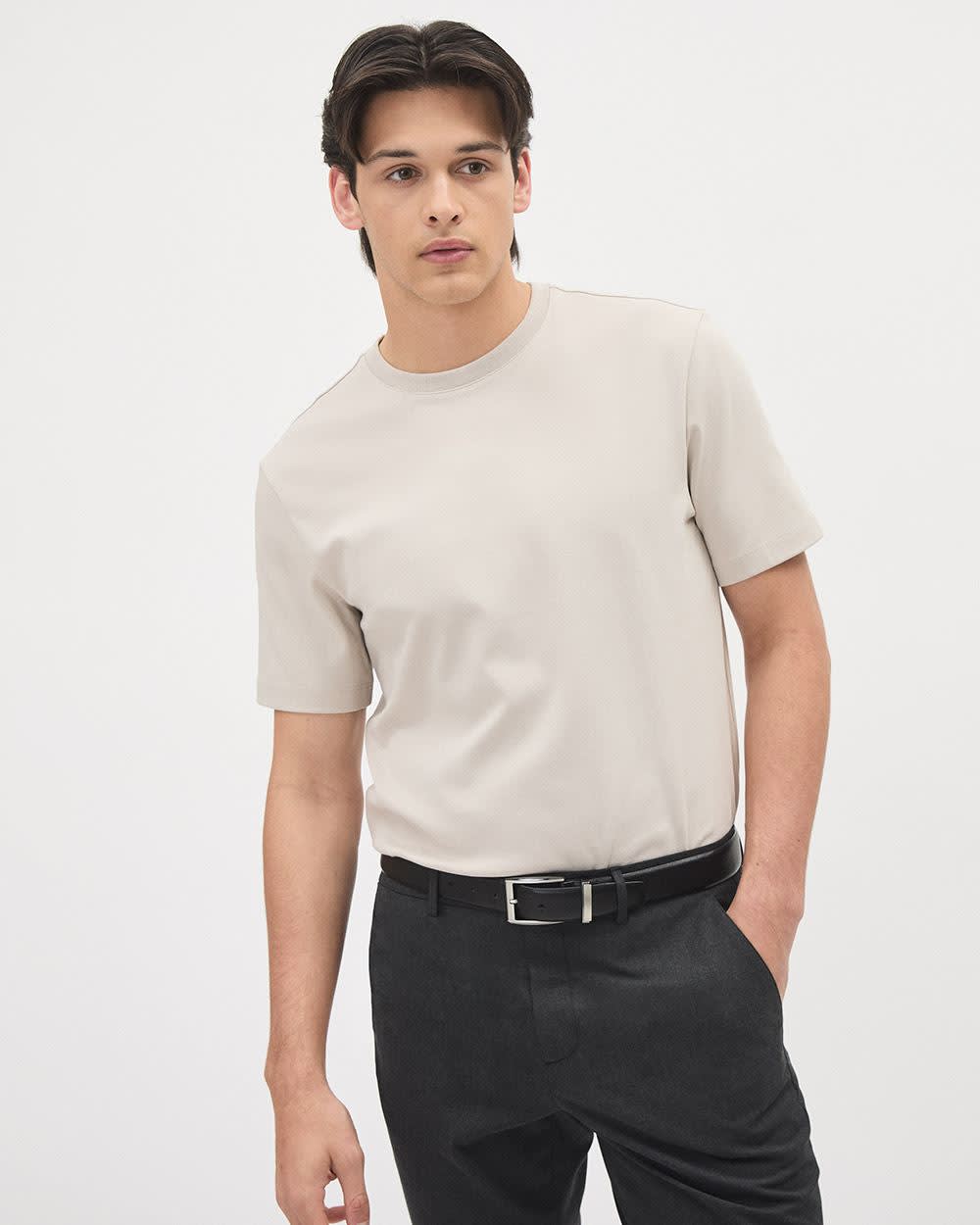 Refined Solid Interlock Cotton Crew-Neck Tee rw&co Special Promo Price