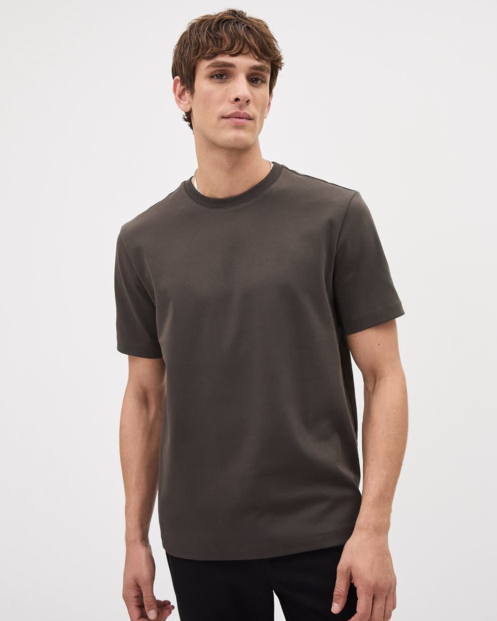 Refined Solid Interlock Cotton Crew-Neck Tee rw&co Special Promo Price