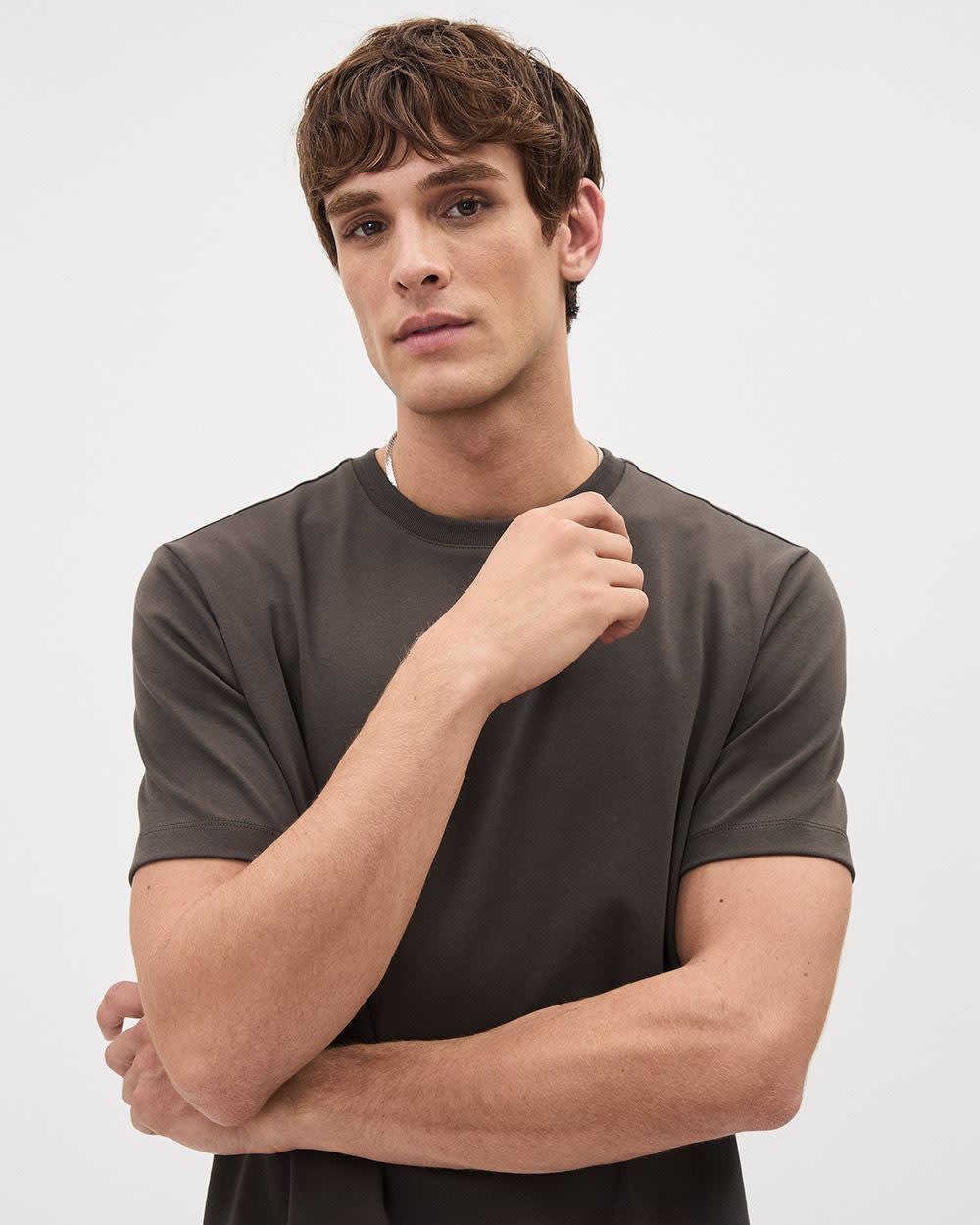 Refined Solid Interlock Cotton Crew-Neck Tee rw&co Special Promo Price