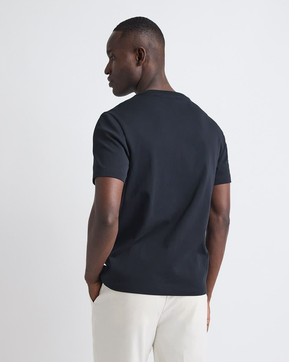 Refined Solid Interlock Cotton Crew-Neck Tee rw&co Special Promo Price