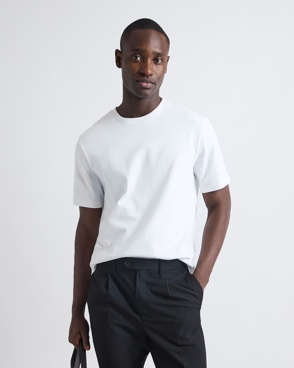 Refined Solid Interlock Cotton Crew-Neck Tee rw&co Special Promo Price