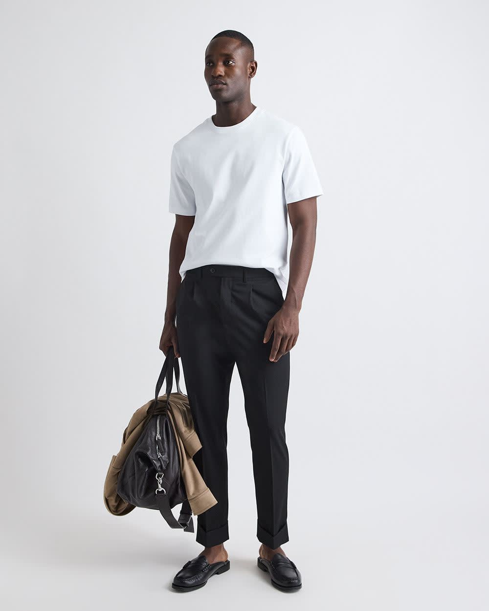 Refined Solid Interlock Cotton Crew-Neck Tee rw&co Special Promo Price