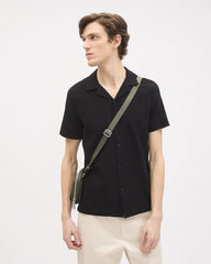 Slim Fit Short-Sleeve Knit Shirt with Camp Collar rw&co Great Value Deal