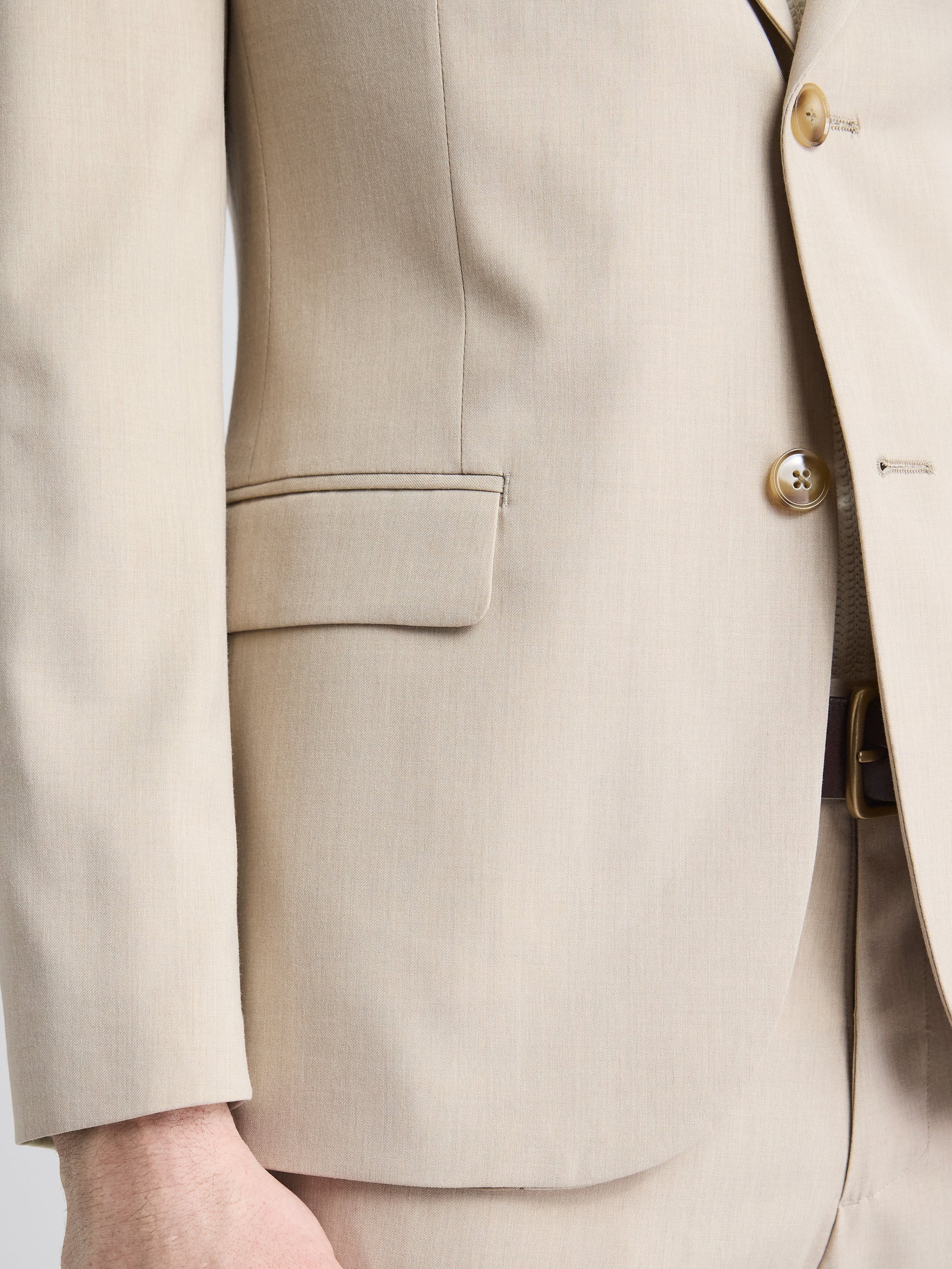 Slim Fit Beige Suit Blazer rw&co On Sale