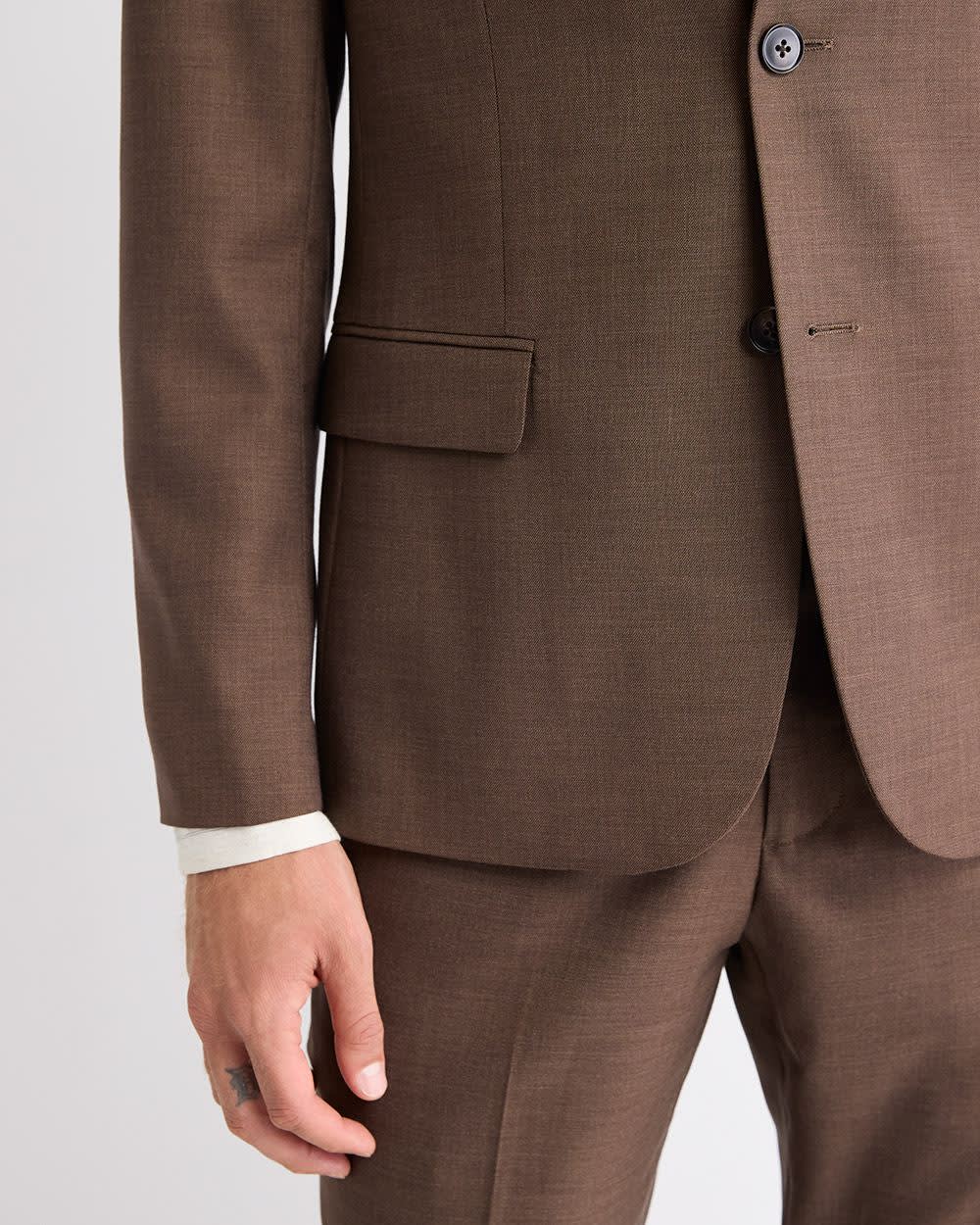 Slim Fit Brown Suit Blazer rw&co Exclusive Sale Price