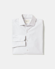 White Slim Fit Dress Shirt with Grey Micro Dots rw&co Special Offer
