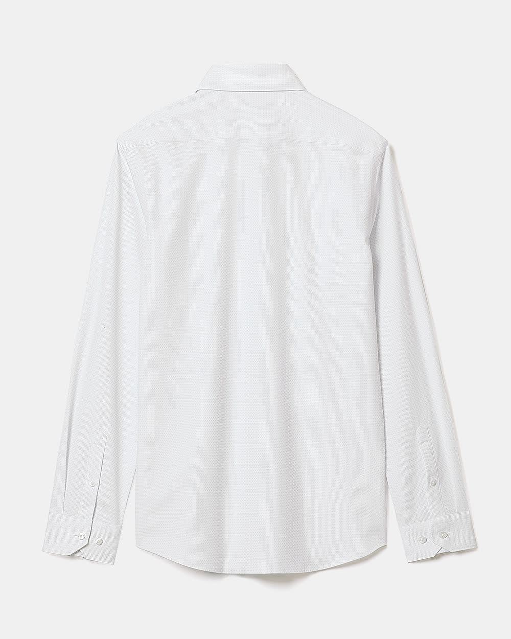 White Slim Fit Dress Shirt with Grey Micro Dots rw&co Special Offer