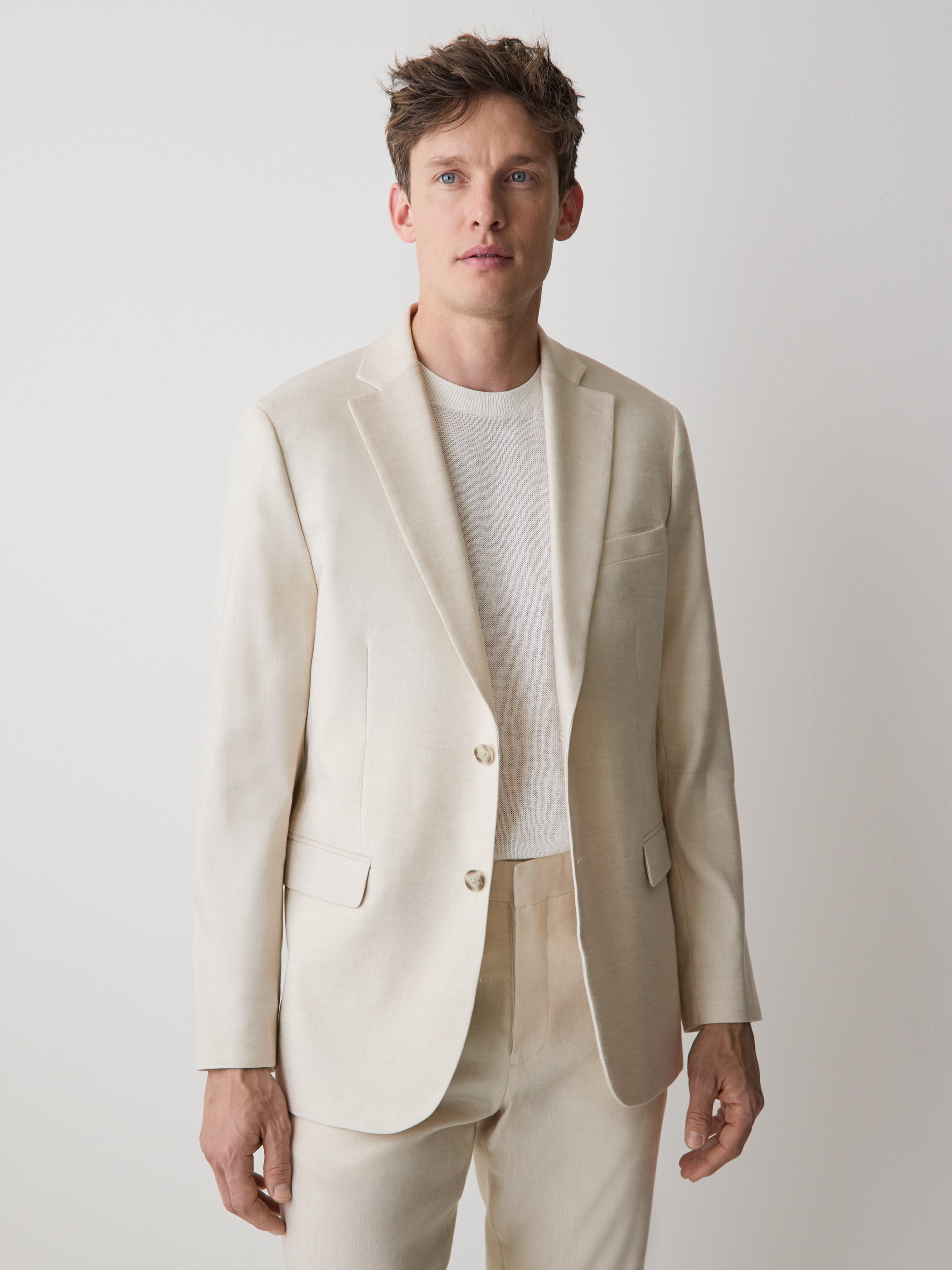 Tailored Fit Stretch Linen Blazer rw&co Special Promo Price