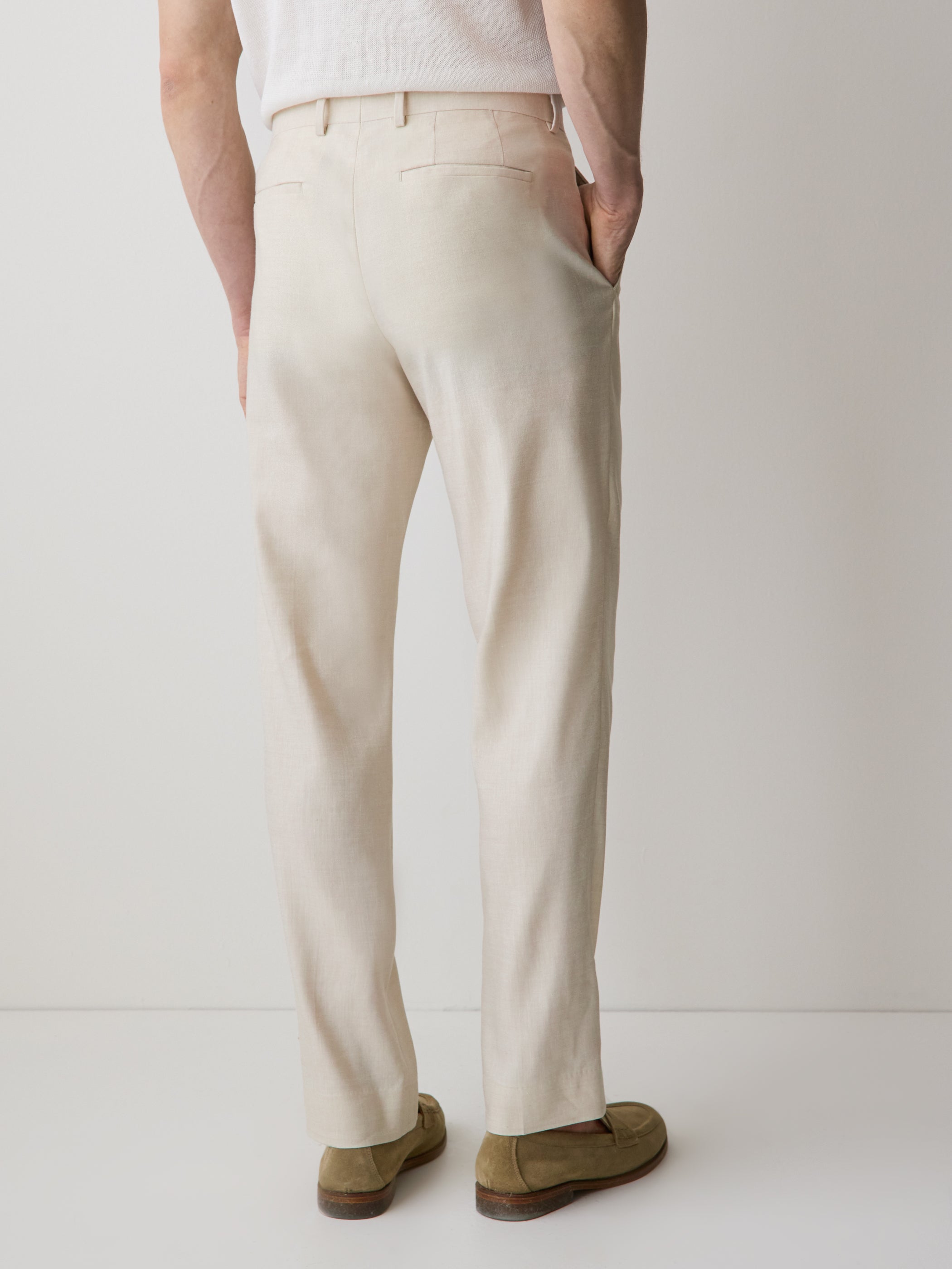 Tailored-Fit Linen Suit Pant rw&co Great Value Deal