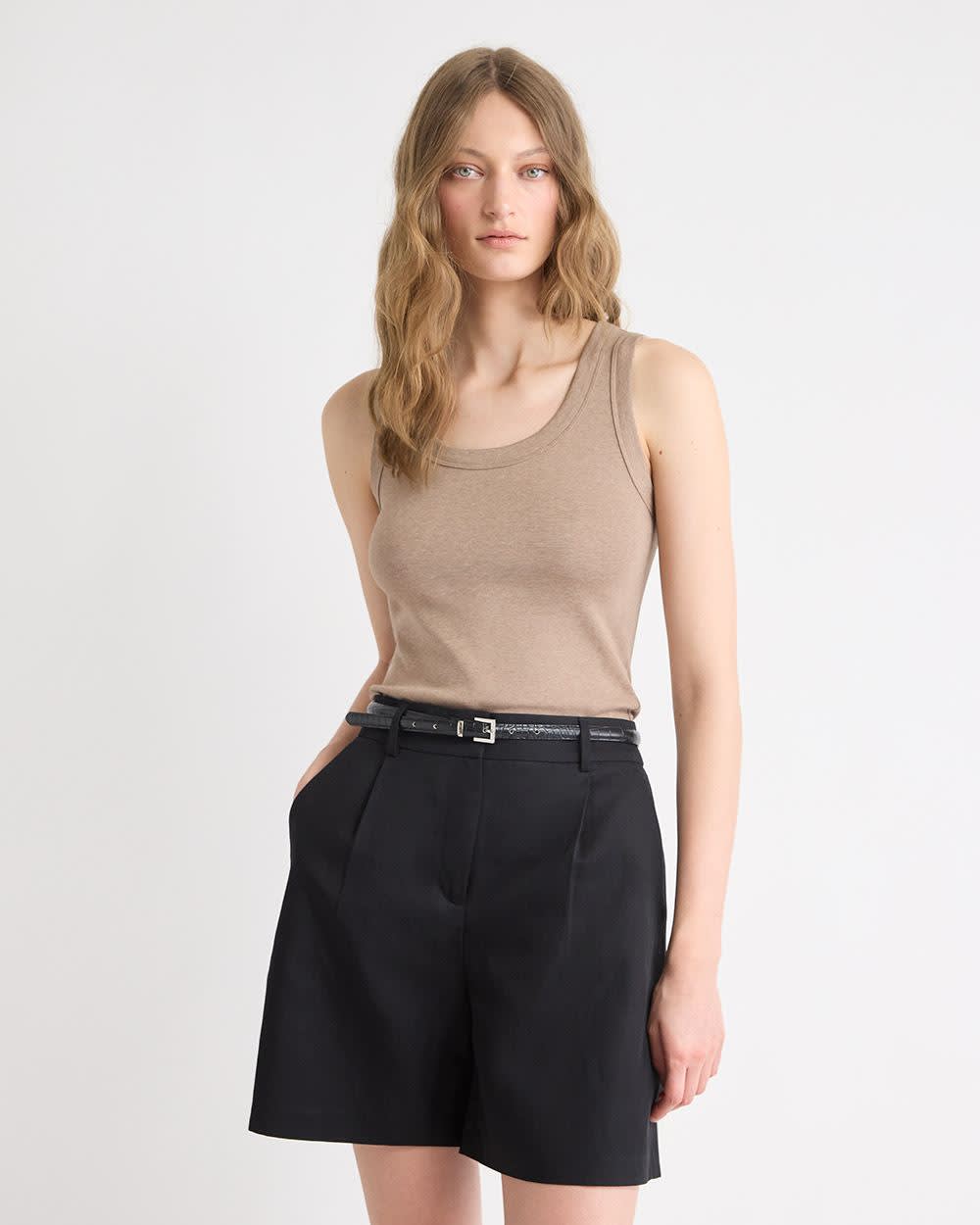 Scoop-Neck Cami with Wide Straps rw&co Limited Time Discount