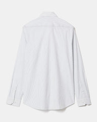 White Tailored Fit Dress Shirt with Blue Stripes rw&co Exclusive Sale Price