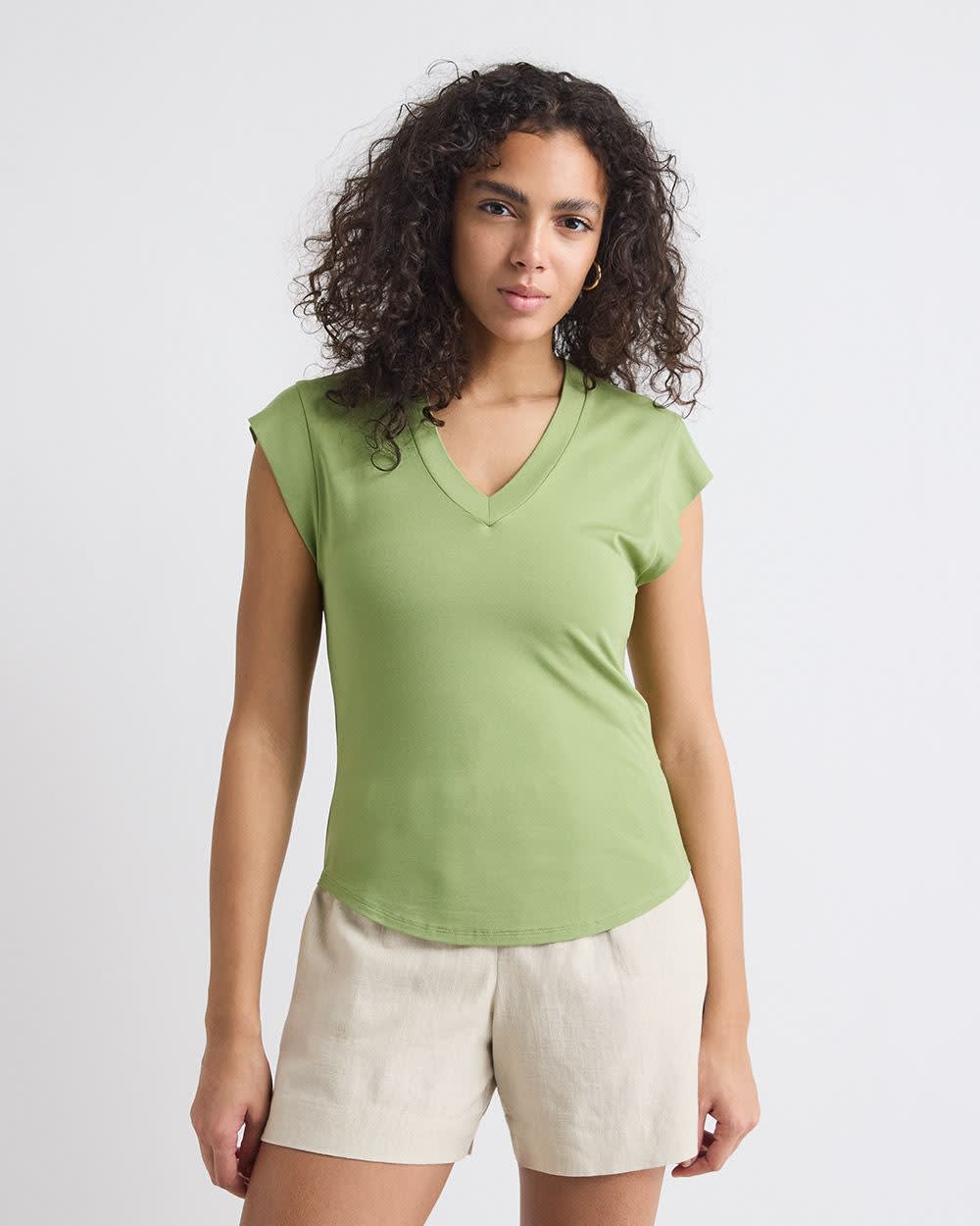 Classic-Fit Short-Sleeve V-Neck T-Shirt rw&co Great Value Deal
