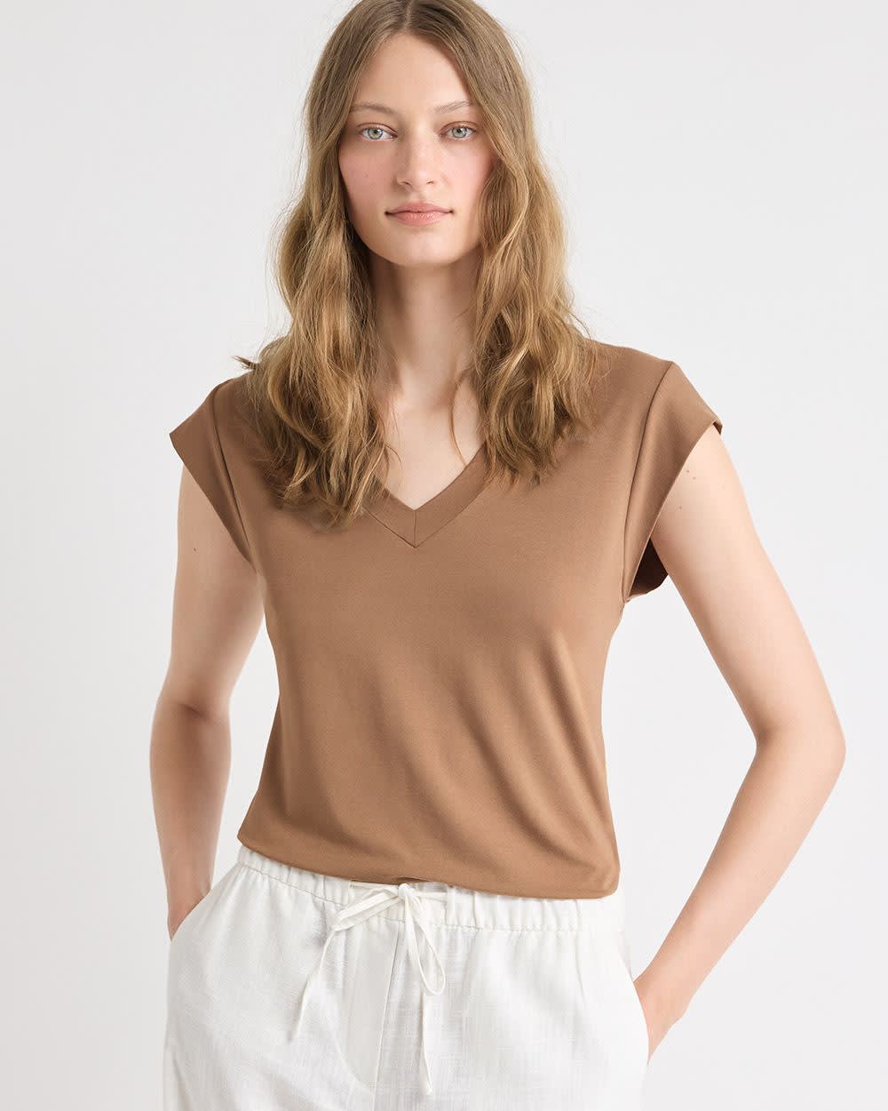 Classic-Fit Short-Sleeve V-Neck T-Shirt rw&co Great Value Deal