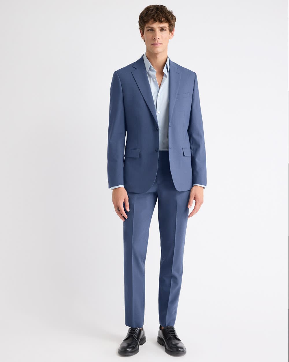Slim Fit Blue Wool-Blend Suit Blazer rw&co Great Value Deal