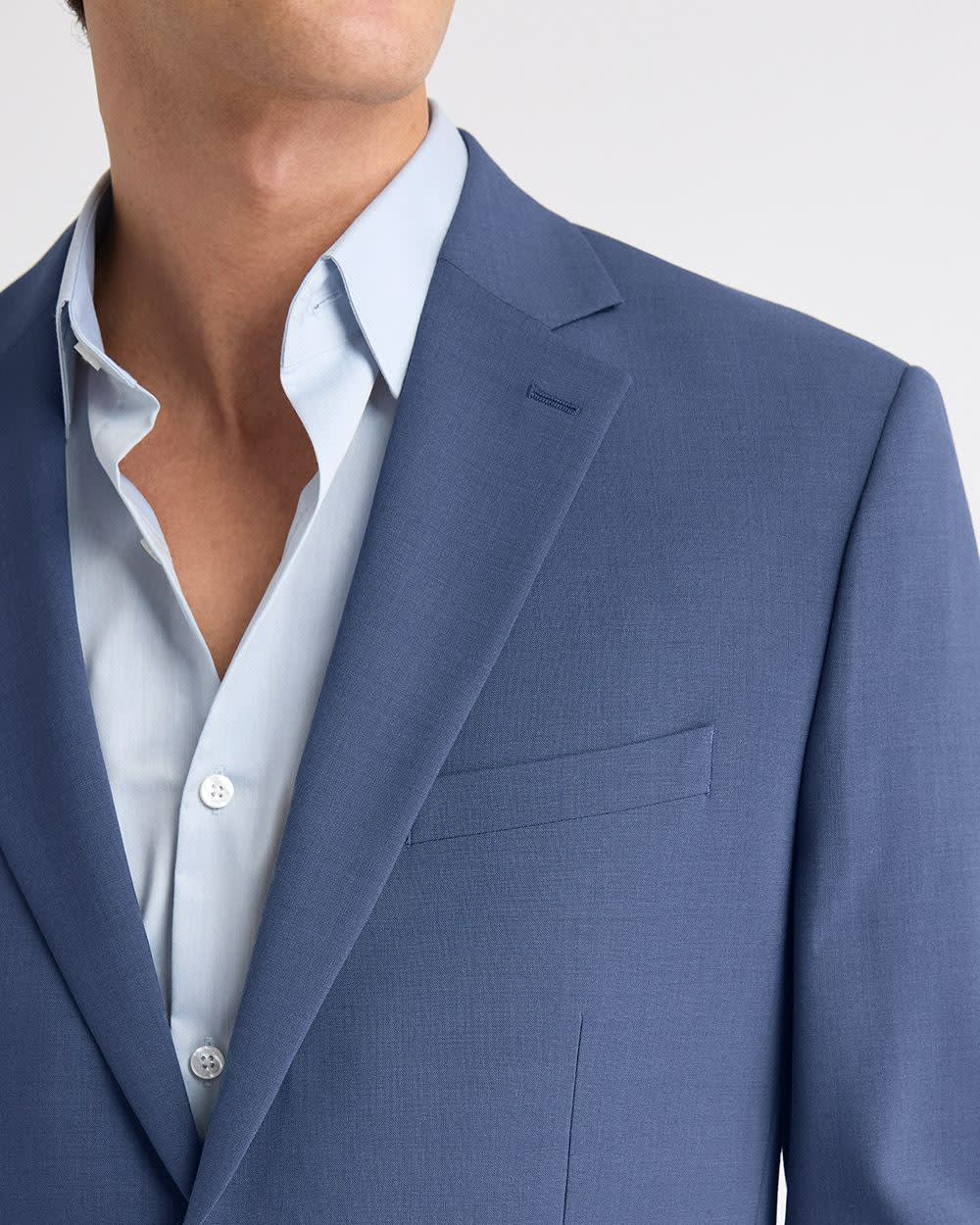 Slim Fit Blue Wool-Blend Suit Blazer rw&co Great Value Deal