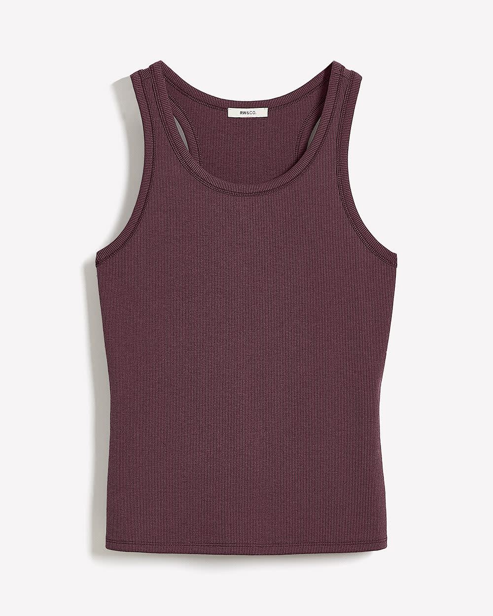 Crew-Neck Racerback Fitted Tank rw&co Exclusive Sale Price