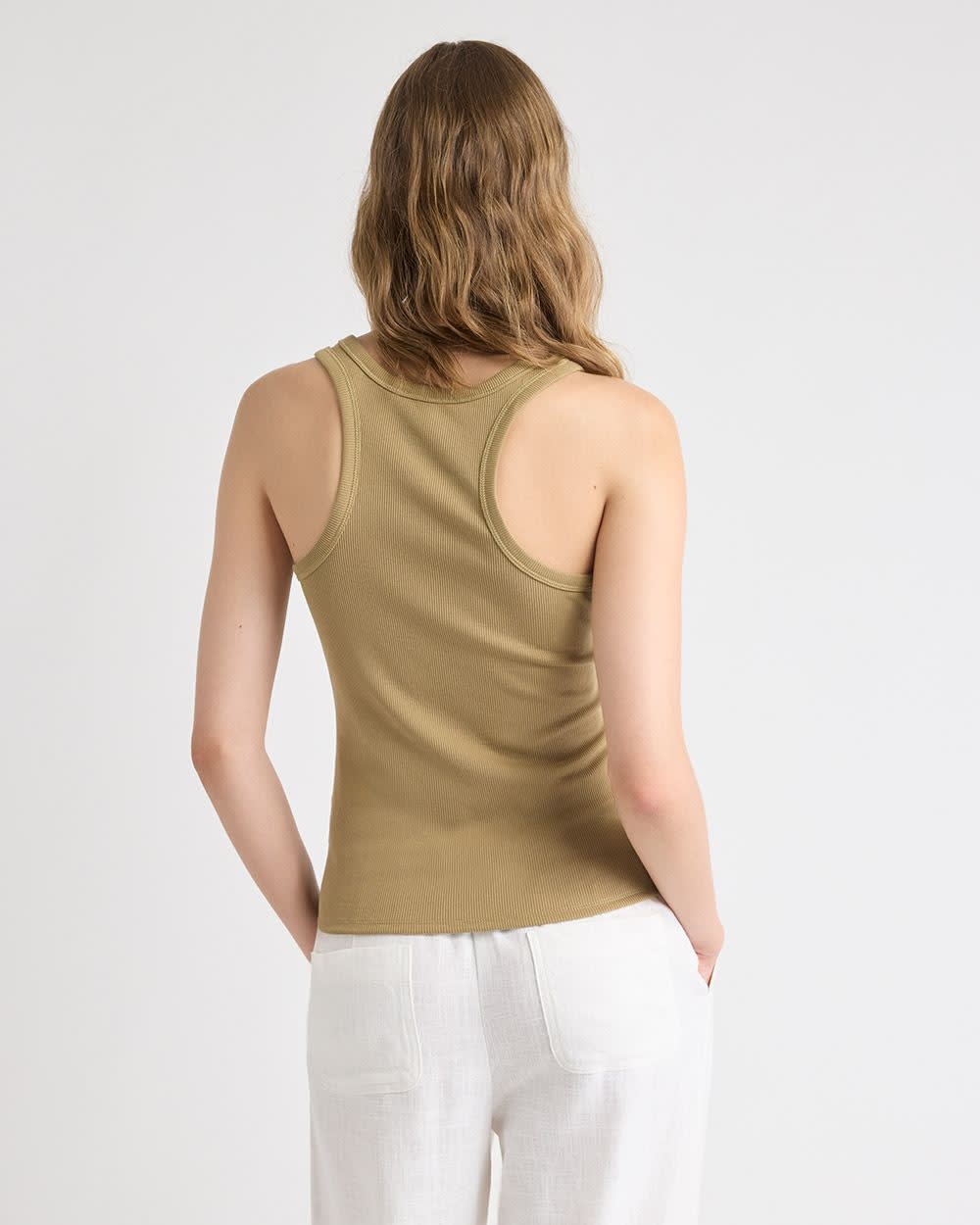 Crew-Neck Racerback Fitted Tank rw&co Exclusive Sale Price