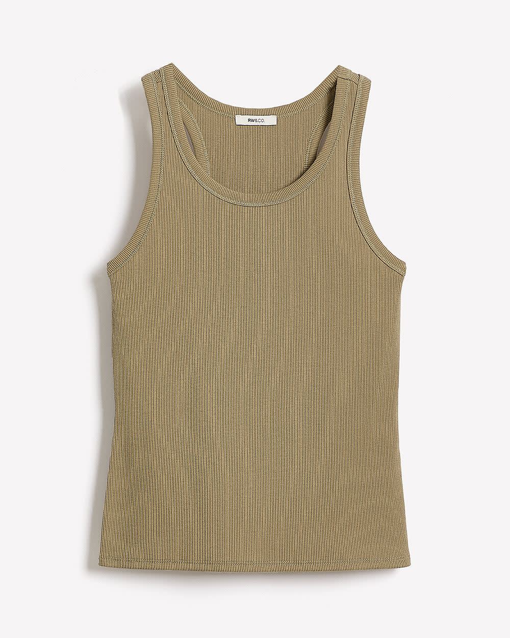 Crew-Neck Racerback Fitted Tank rw&co Exclusive Sale Price