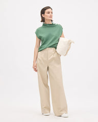 Sleeveless Mock-Neck Sweater with Buttons at Shoulder rw&co Great Value Deal
