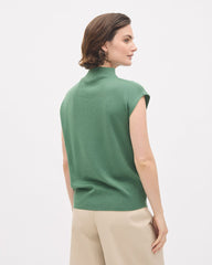 Sleeveless Mock-Neck Sweater with Buttons at Shoulder rw&co Great Value Deal