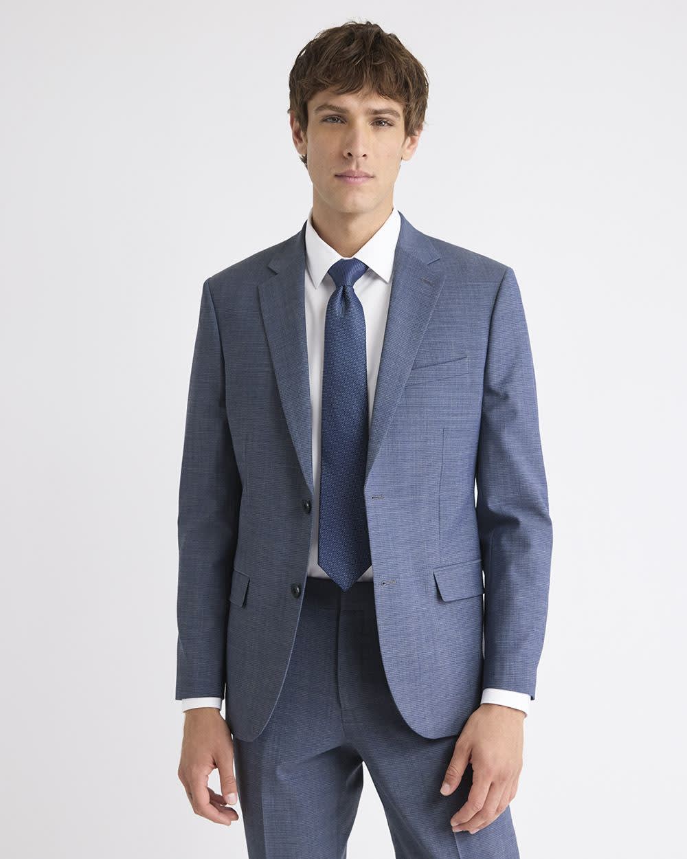 Slim-Fit Wool Check Suit Blazer rw&co Limited Time Discount