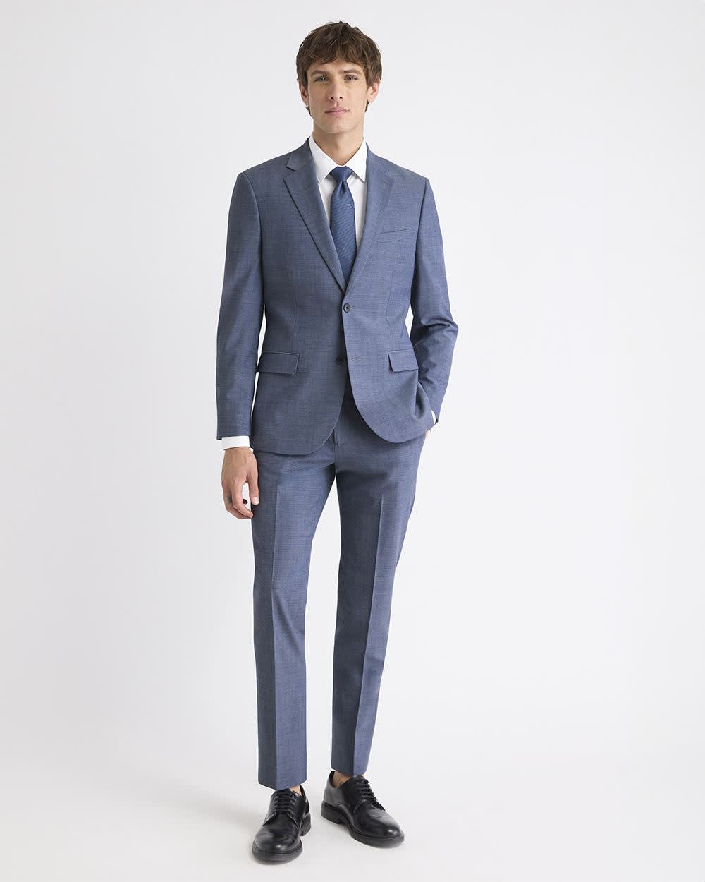 Slim-Fit Wool Check Suit Blazer rw&co Limited Time Discount