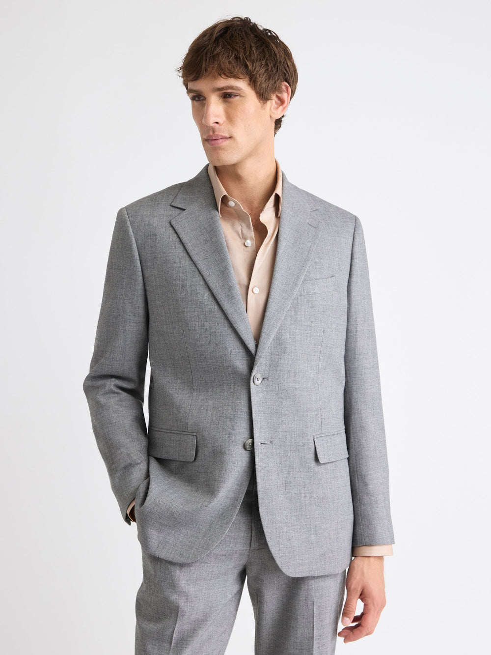 Tailored-Fit Grey Hopsack Suit Blazer rw&co Exclusive Sale Price