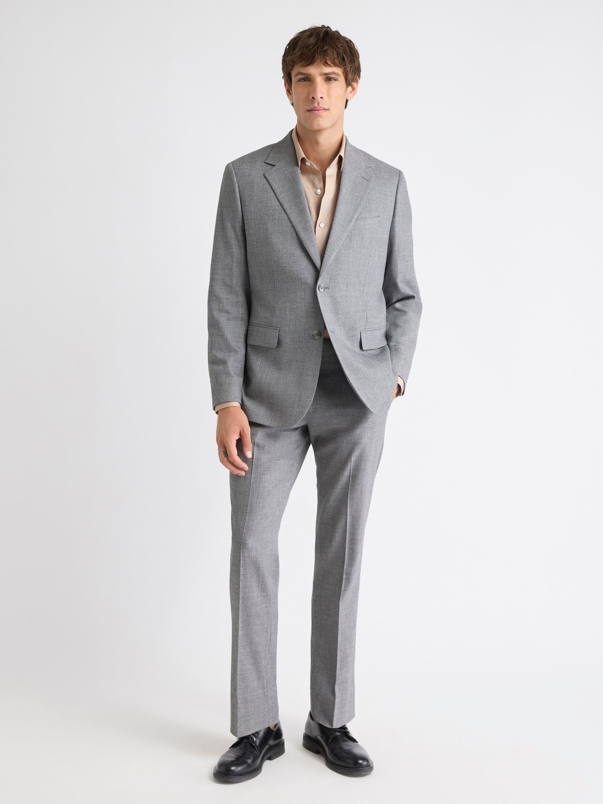 Tailored-Fit Grey Hopsack Suit Blazer rw&co Exclusive Sale Price