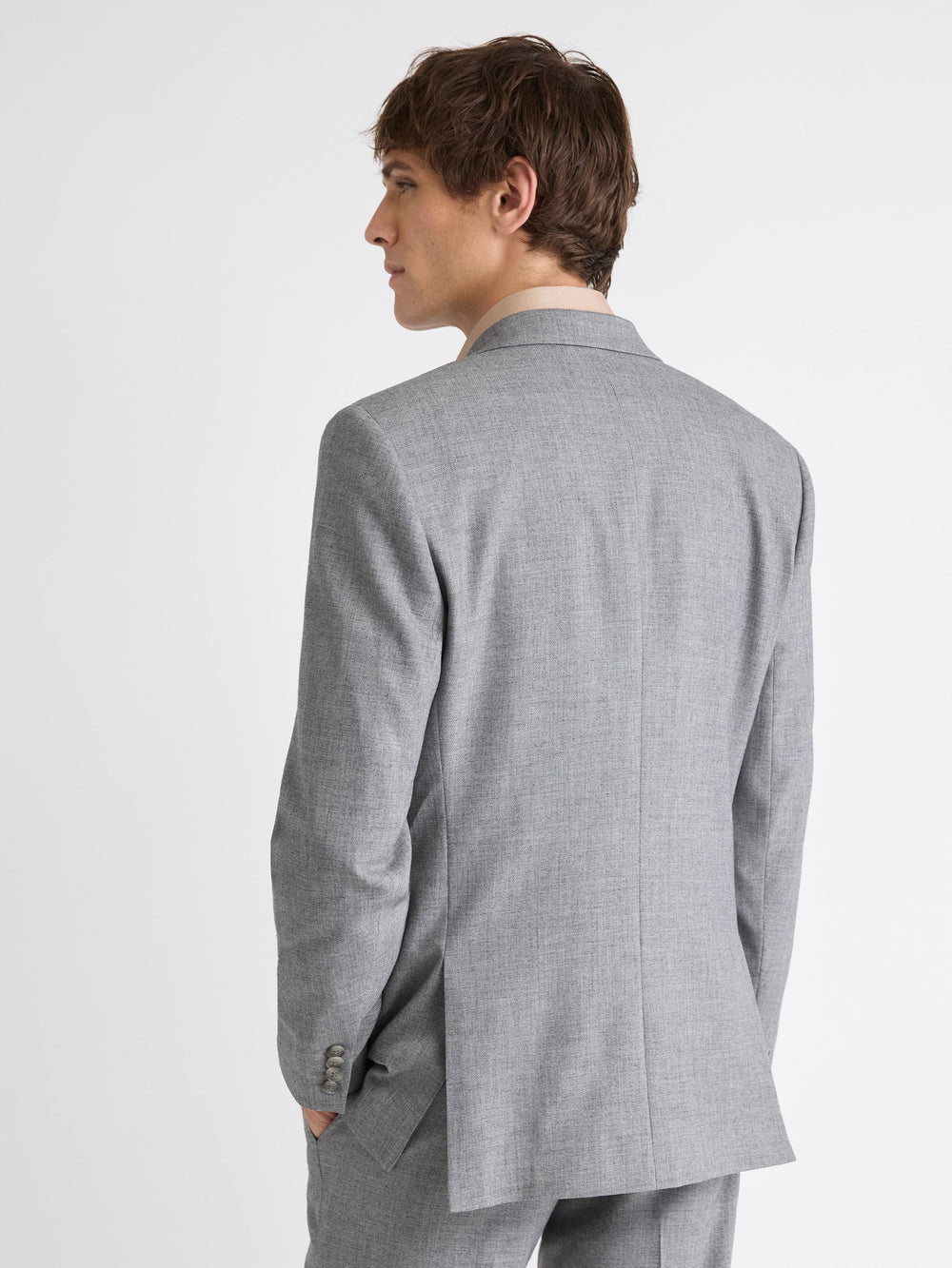 Tailored-Fit Grey Hopsack Suit Blazer rw&co Exclusive Sale Price