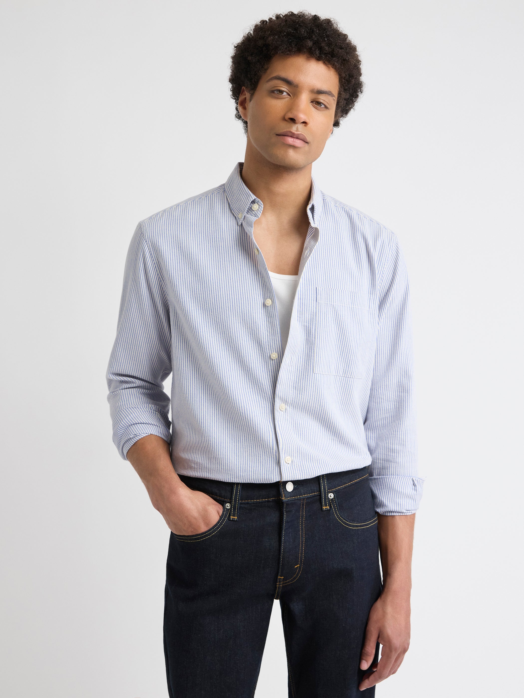 Striped Long-Sleeve Shirt rw&co Special Promo Price