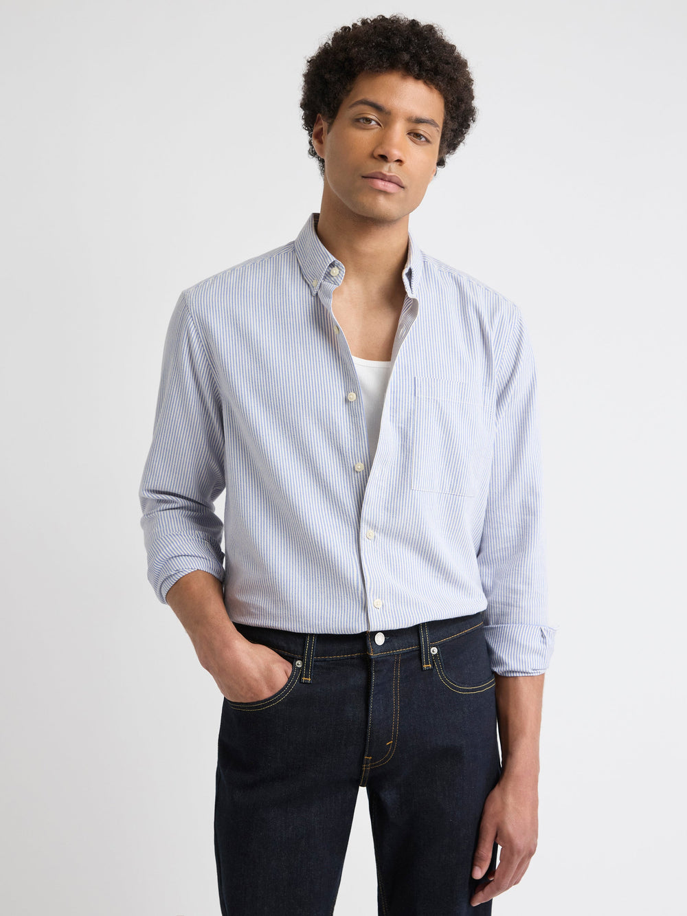 Striped Long-Sleeve Shirt rw&co Special Promo Price