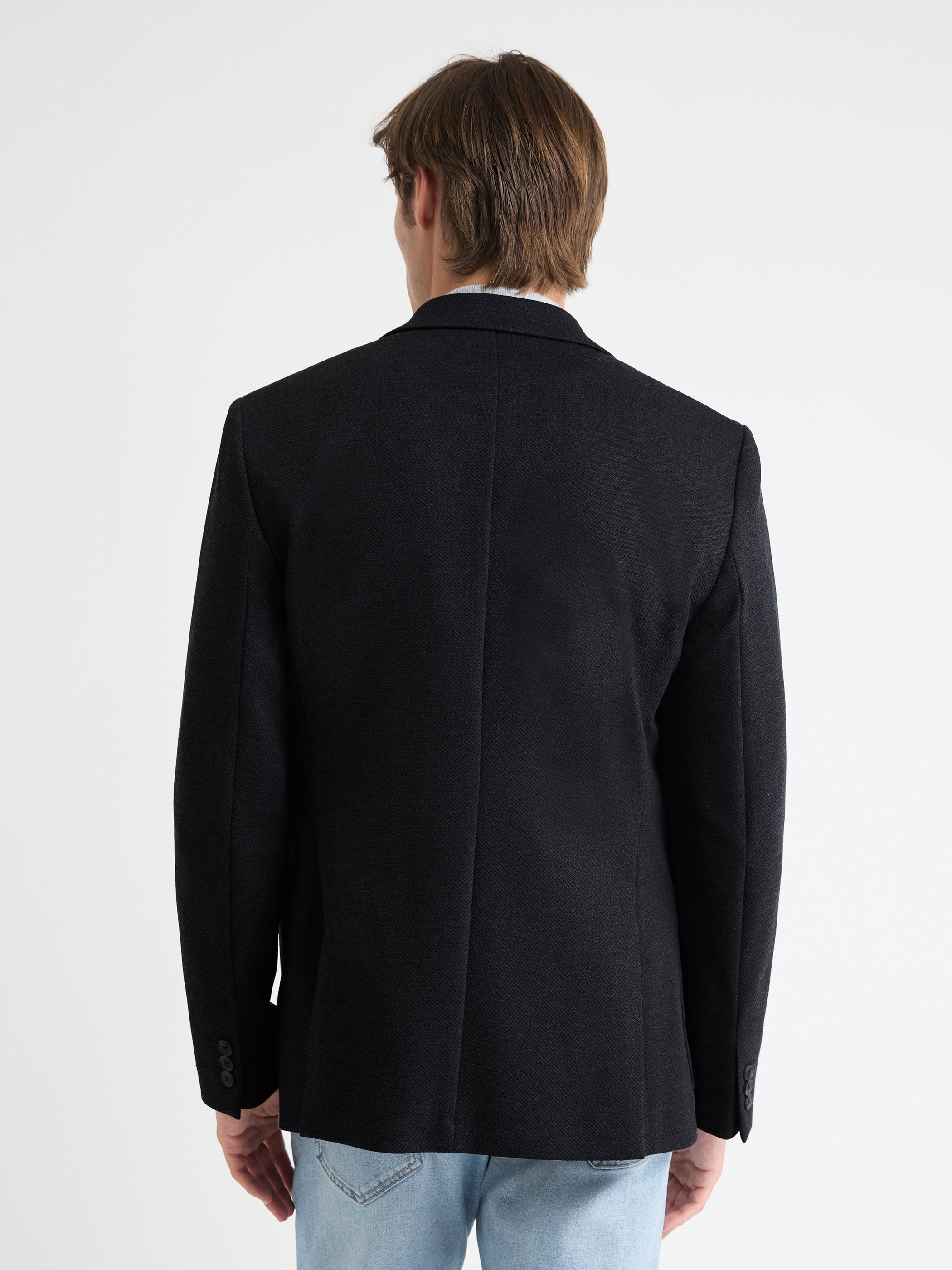 Slim-Fit Textured Knit Blazer rw&co Special Offer