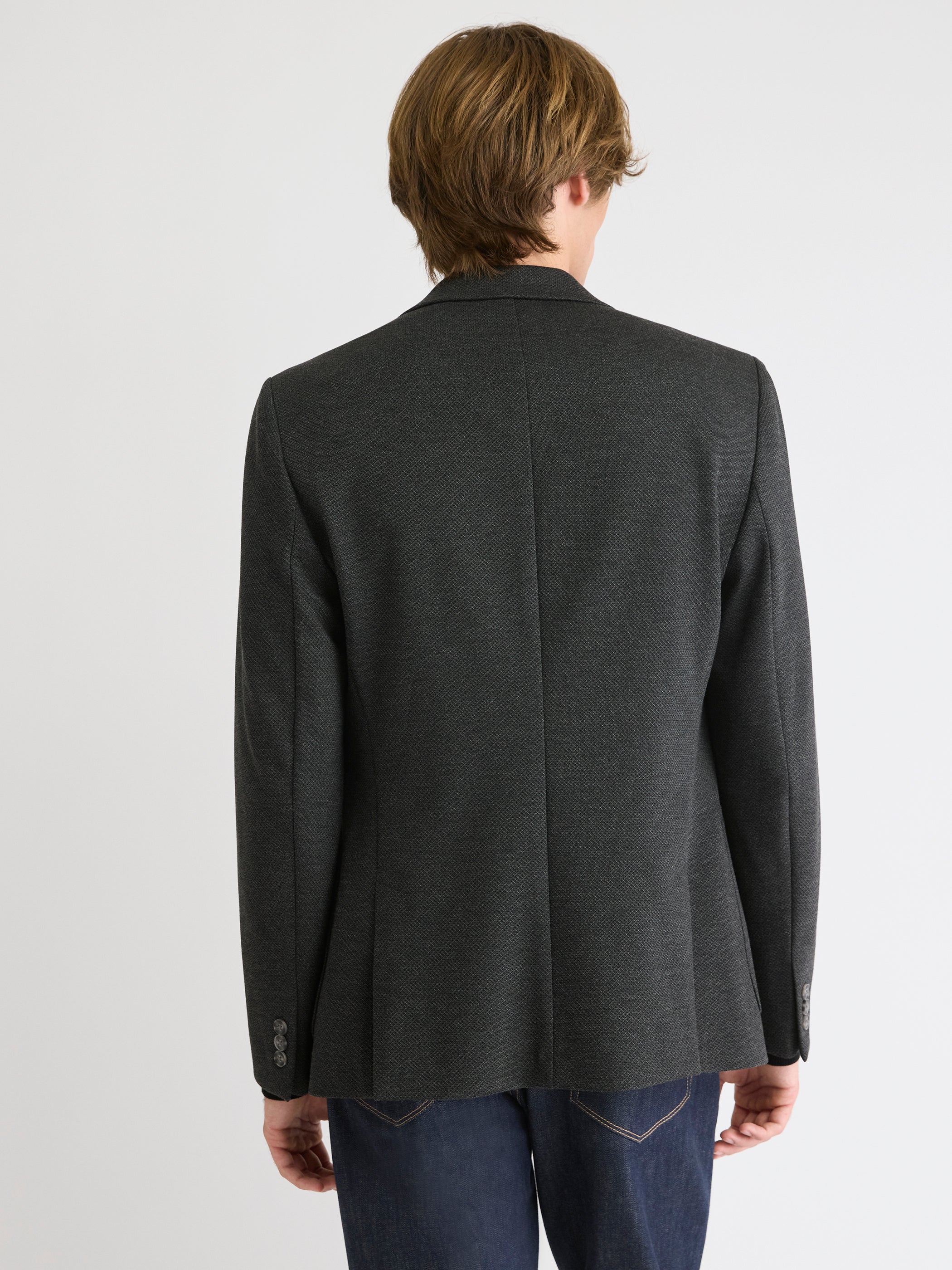 Slim-Fit Textured Knit Blazer rw&co Special Offer