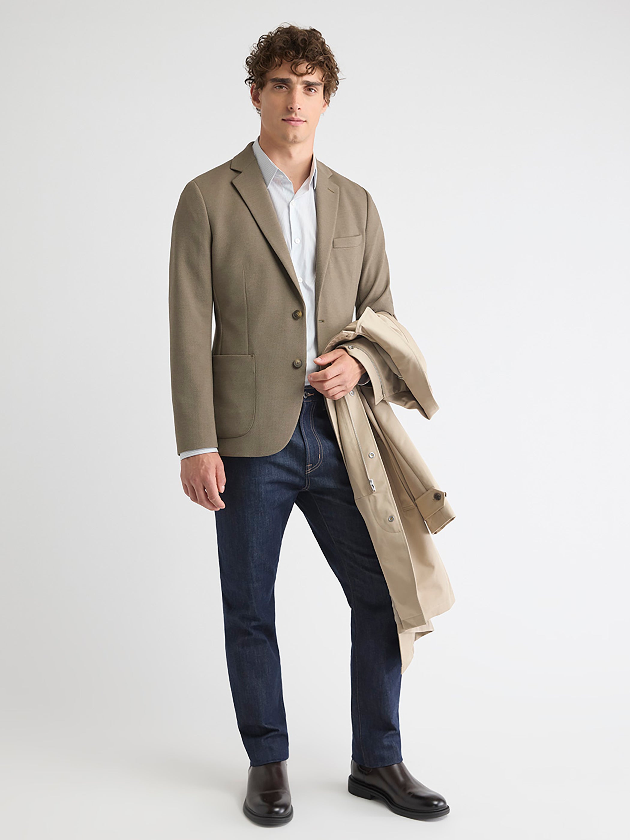 Slim-Fit Textured Knit Blazer rw&co Special Offer
