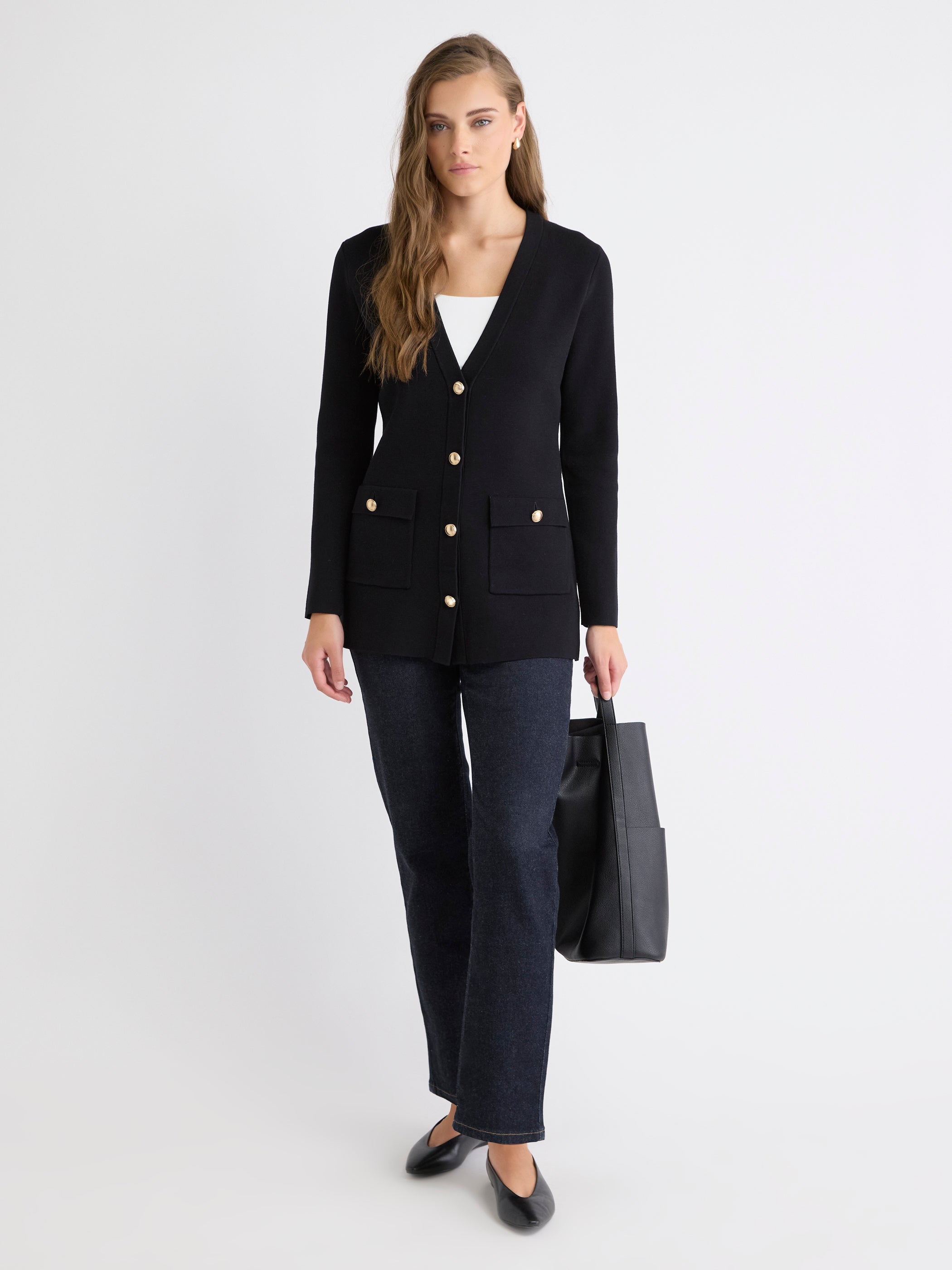 Long-Sleeve Long Cardigan rw&co Special Offer