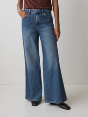 Medium-Wash High-Rise Ultra-Wide-Leg Jeans rw&co Great Value Deal