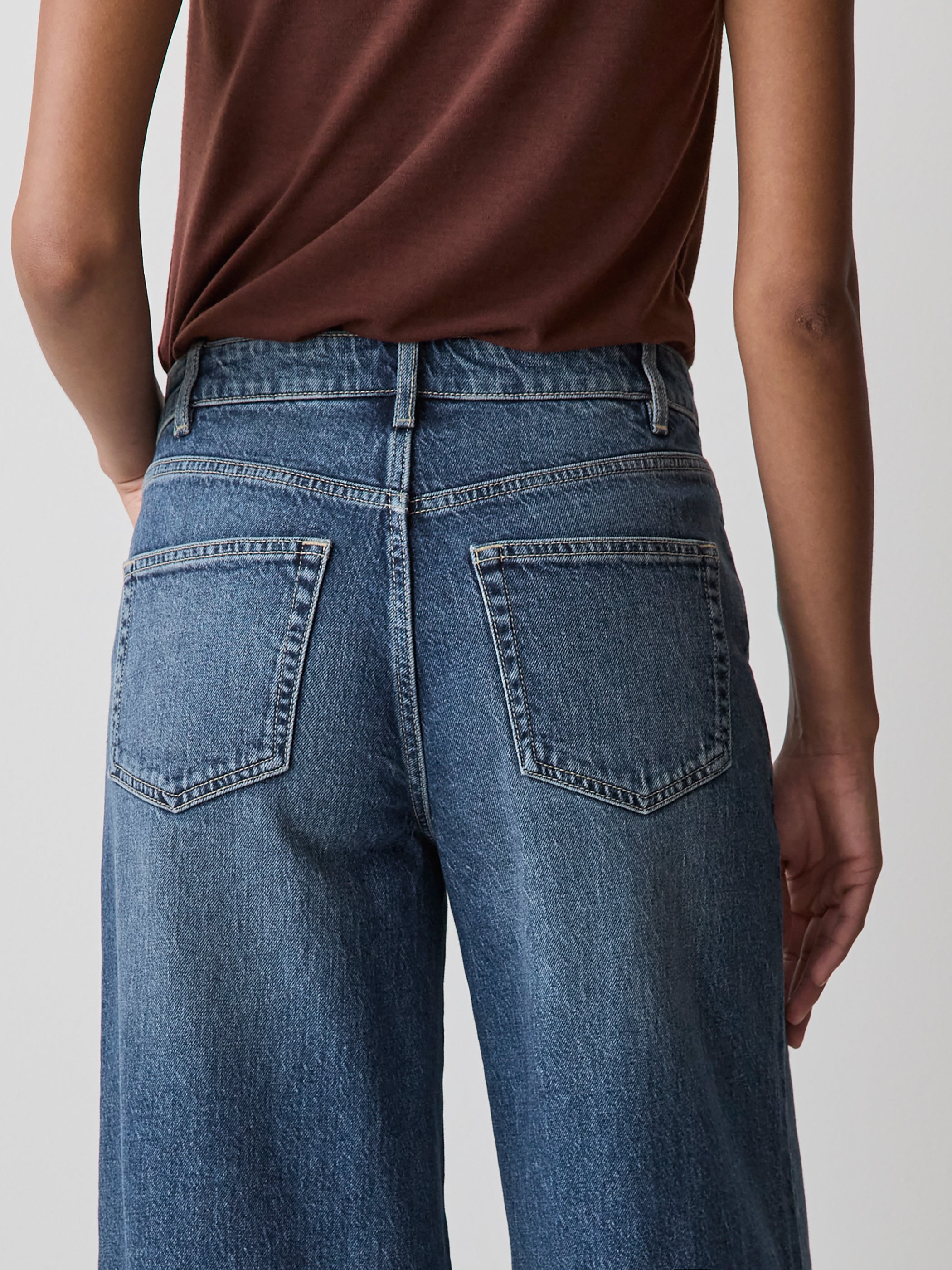 Medium-Wash High-Rise Ultra-Wide-Leg Jeans rw&co Great Value Deal