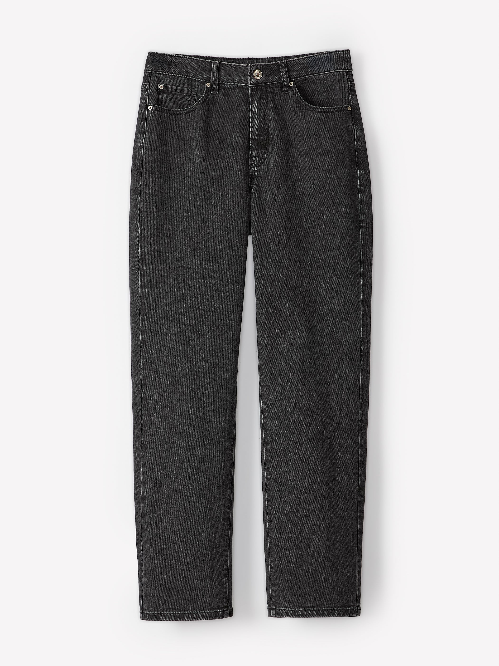 Dark Grey High-Rise Straight-Leg Jeans rw&co Limited Time Discount