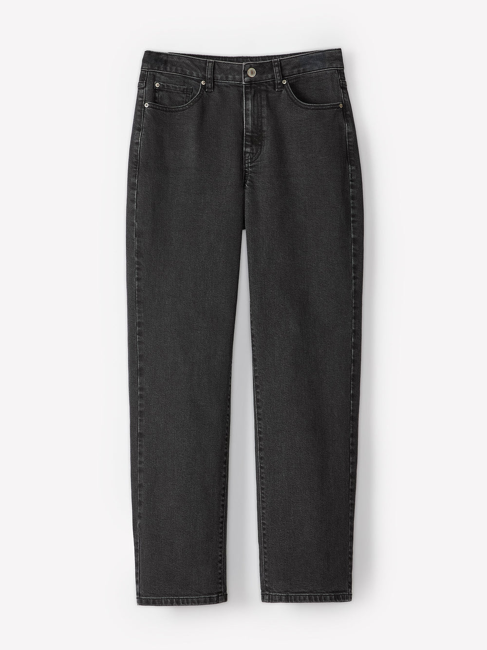 Dark Grey High-Rise Straight-Leg Jeans rw&co Limited Time Discount