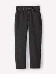 Dark Grey High-Rise Straight-Leg Jeans rw&co Limited Time Discount