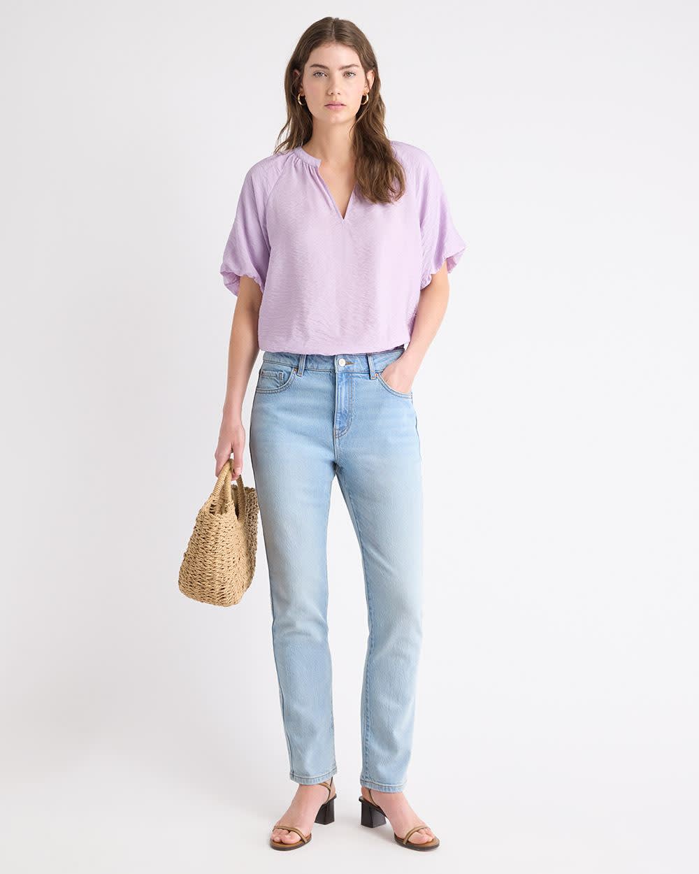 Slim-Leg High-Rise Jeans rw&co Special Promo Price