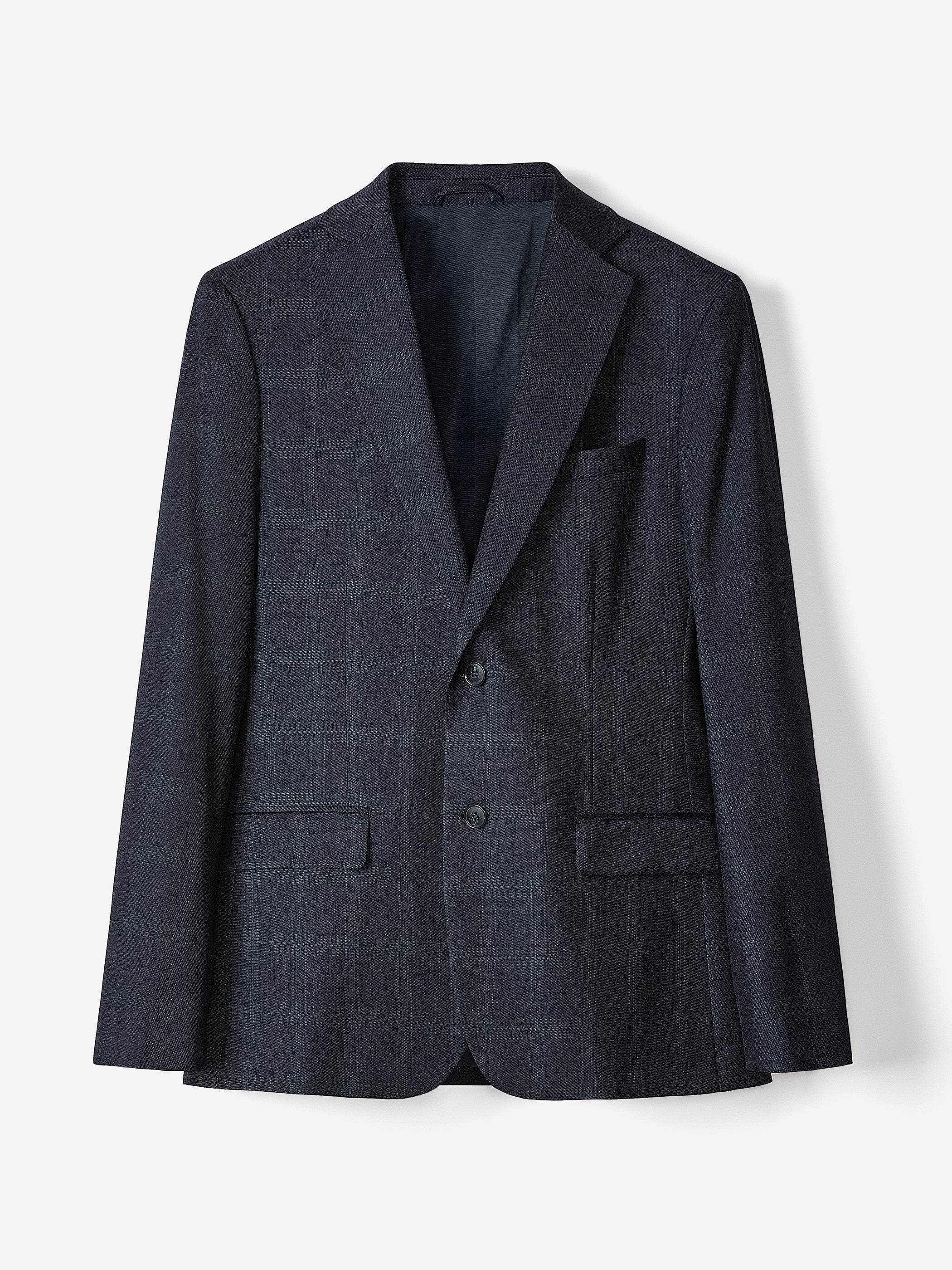 Tailored Fit Navy Checkered Suit Blazer rw&co Special Offer
